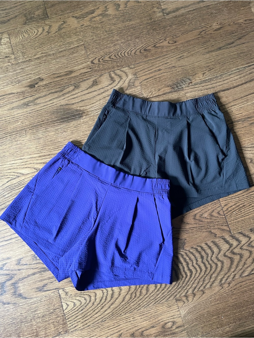 Bundle of Two Women’s Athleta Active Shorts - Black and Royal Blue - Size 6